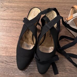 YSL Elegant Black Slingback Heels